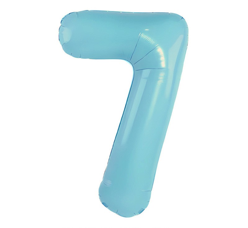 NUM-32-BLU-07 | 32 Inch Blue Foil Number 7 Balloon, Individual Pack Wholesale | Low MOQ