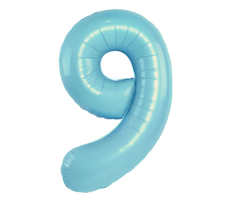 NUM-32-BLU-09 | 32 Inch Blue Foil Number 9 Balloon, Individual Pack Wholesale | Low MOQ