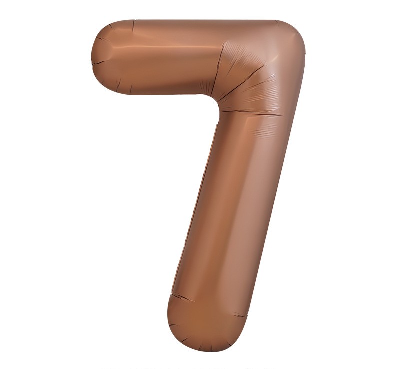 NUM-32-CHO-07 | 32 Inch Chocolate Foil Number 7 Balloon, Individual Pack Wholesale | Low MOQ