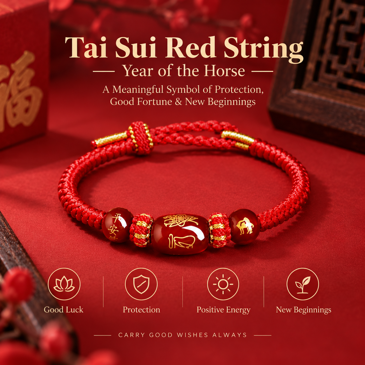 chinese red thread bracelet