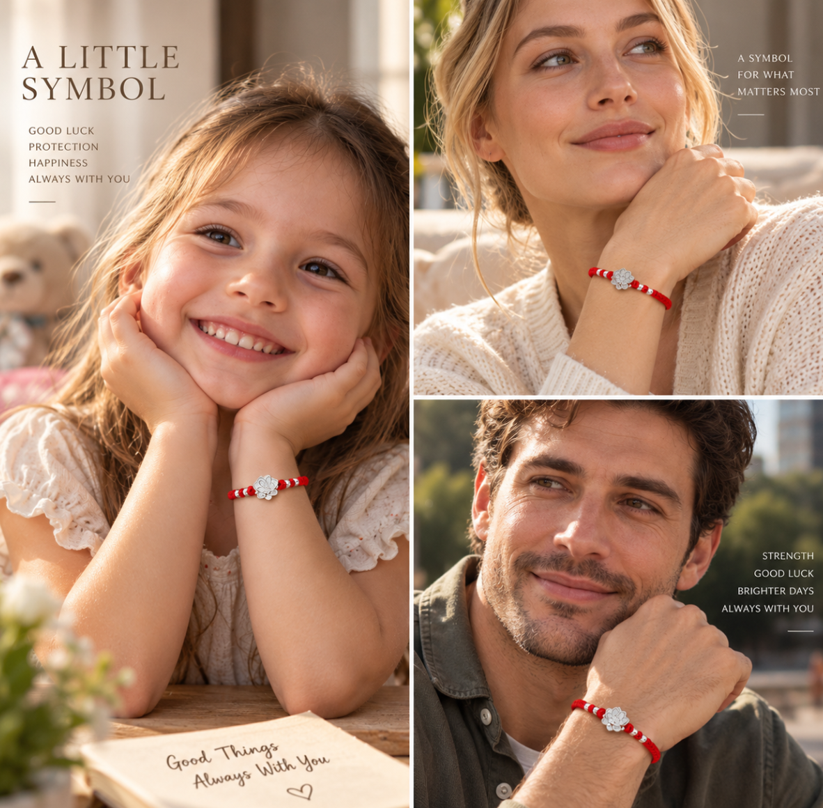 Red String Silver Bracelet, Red String of Fate Protection Good Luck Wristband