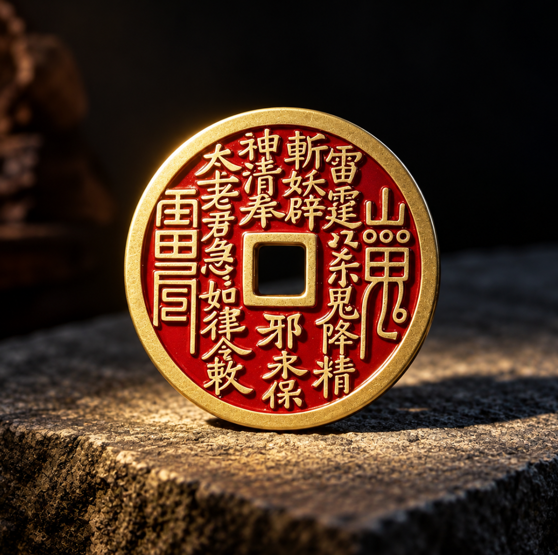 Chinese Taoist Shan Gui Coin Talisman Protection Amulet
