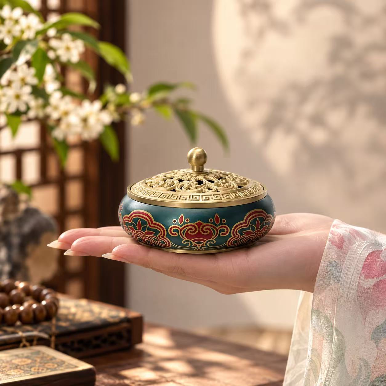 Brass Incense Burner, Healing Incense Burner