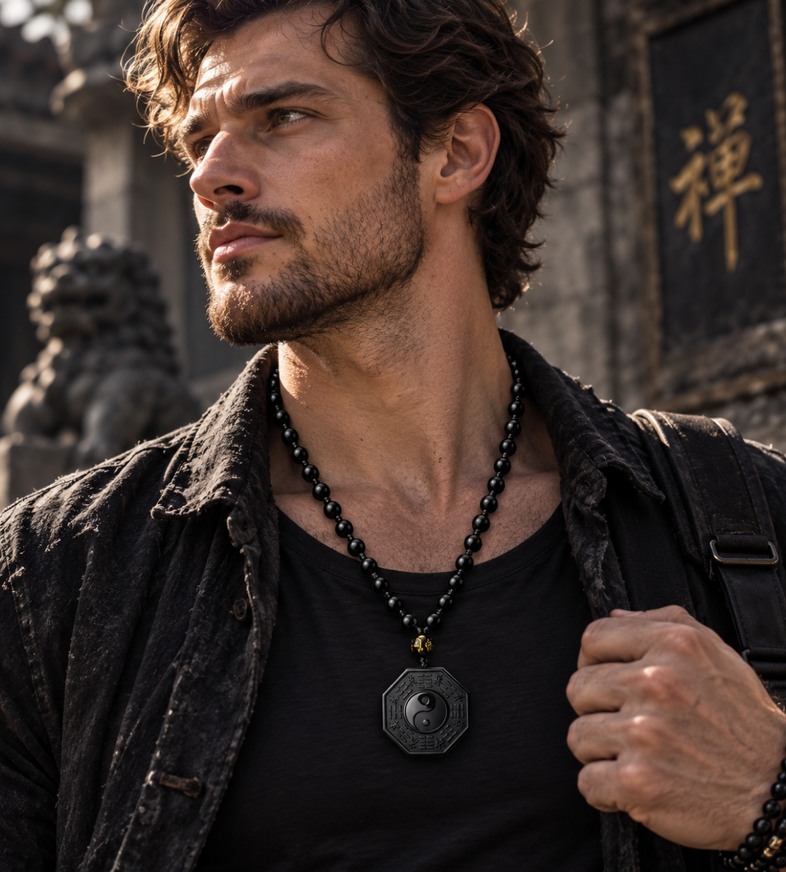Black Obsidian Yin Yang Pendant Necklace