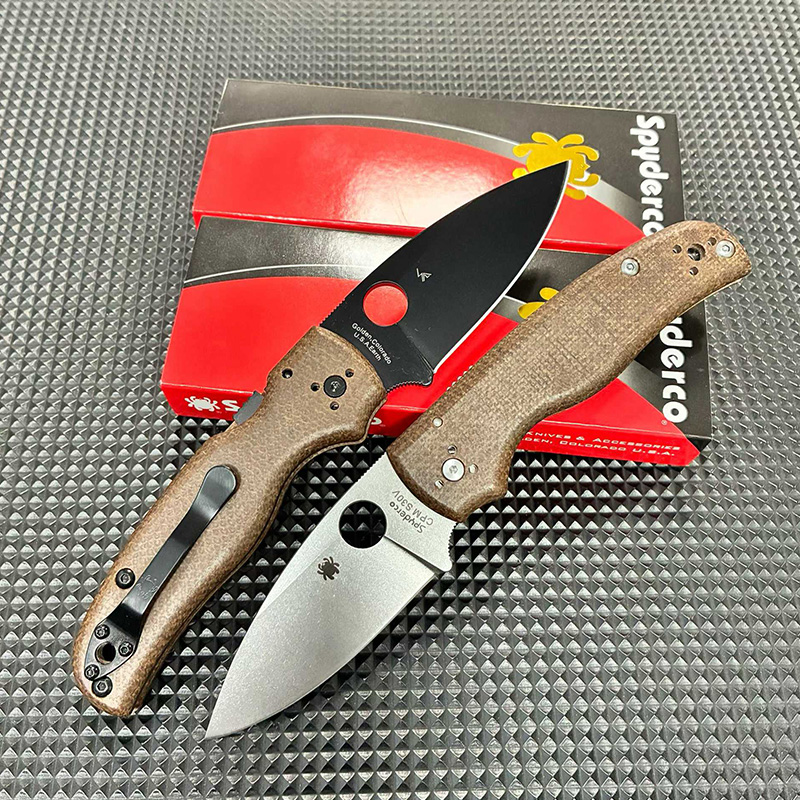 Spider C229 Bearing Folding Knife (Linen Handle)