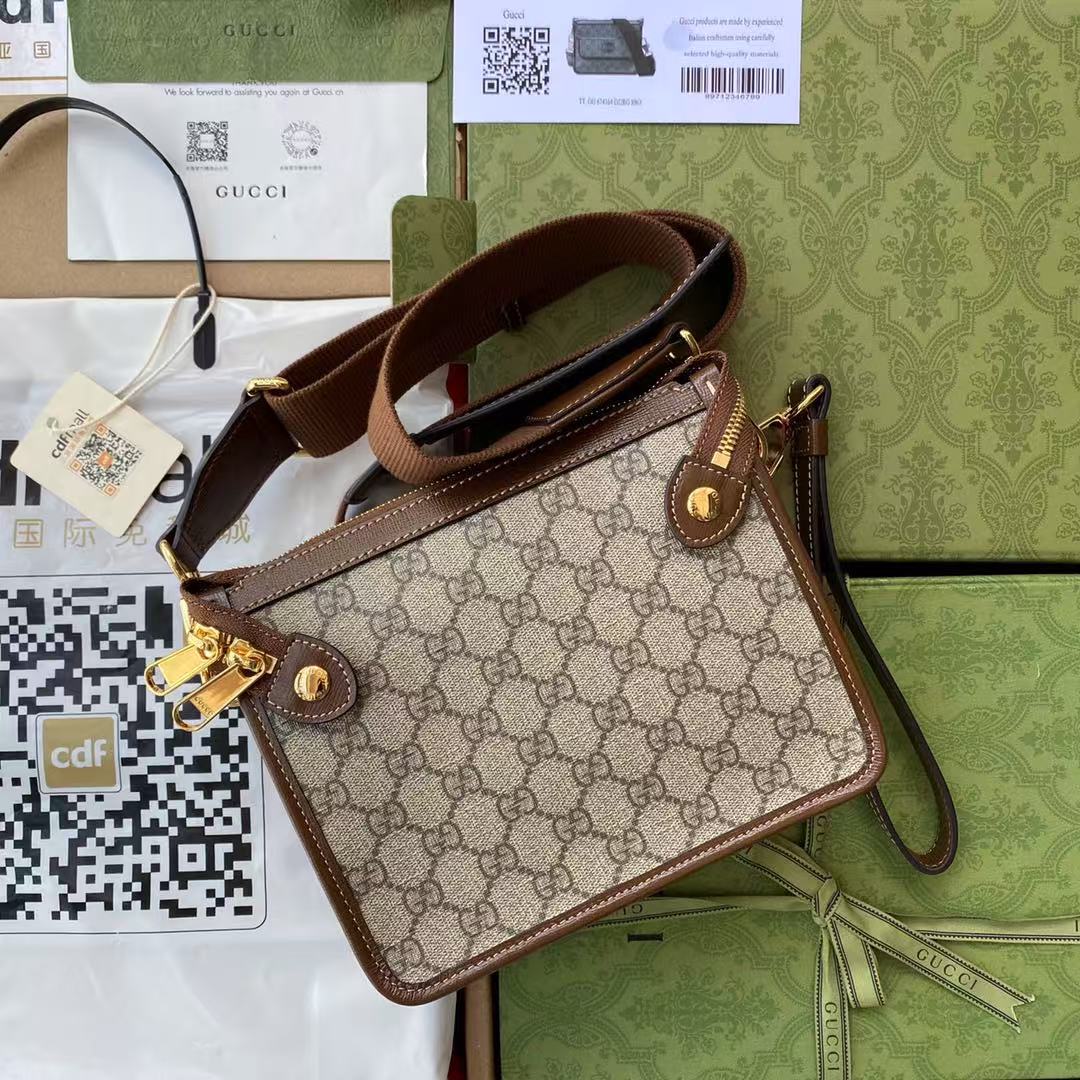 gucci meo vintage , the crossbody bag stands out in the overture series. Number: 674164. Size: 21*16.5*8cm. Color: Brown