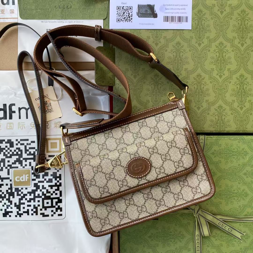 gucci meo vintage , the crossbody bag stands out in the overture series. Number: 674164. Size: 21*16.5*8cm. Color: Brown