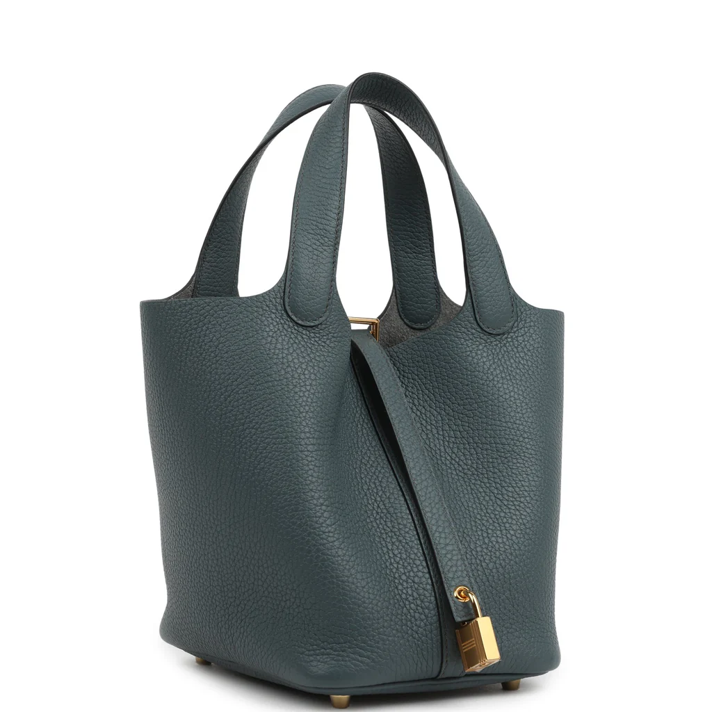 Replica Hermes Picotin Lock 18 Bleu Orage Clemence Gold Hardware