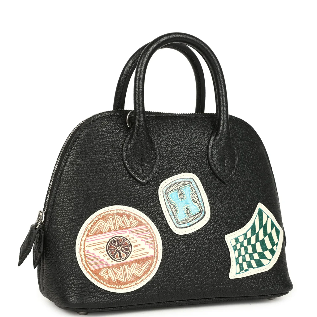 Replica Hermes Mini 1923 Pique-Colle Bolide Black Chevre Palladium Hardware