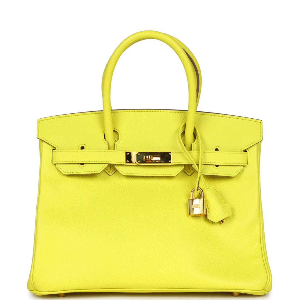 Replica Hermes Birkin 30 Lime Epsom Gold Hardware