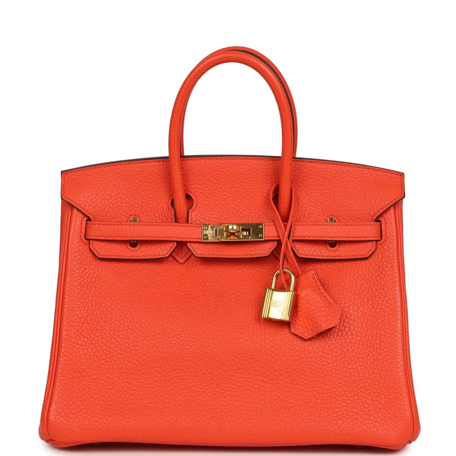 Replica Hermes Birkin 25 Orange Poppy Togo Gold Hardware