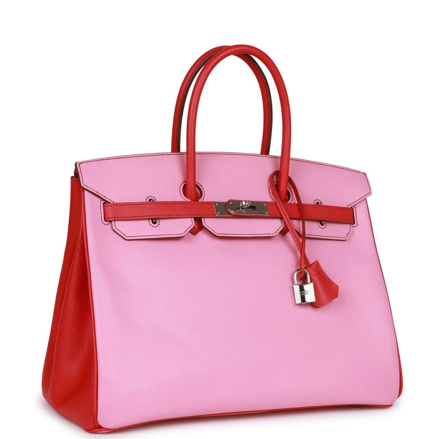 Replica Hermes Special Order Birkin 35 Bubblegum and Bougainvillea Epsom Palladium Hardware