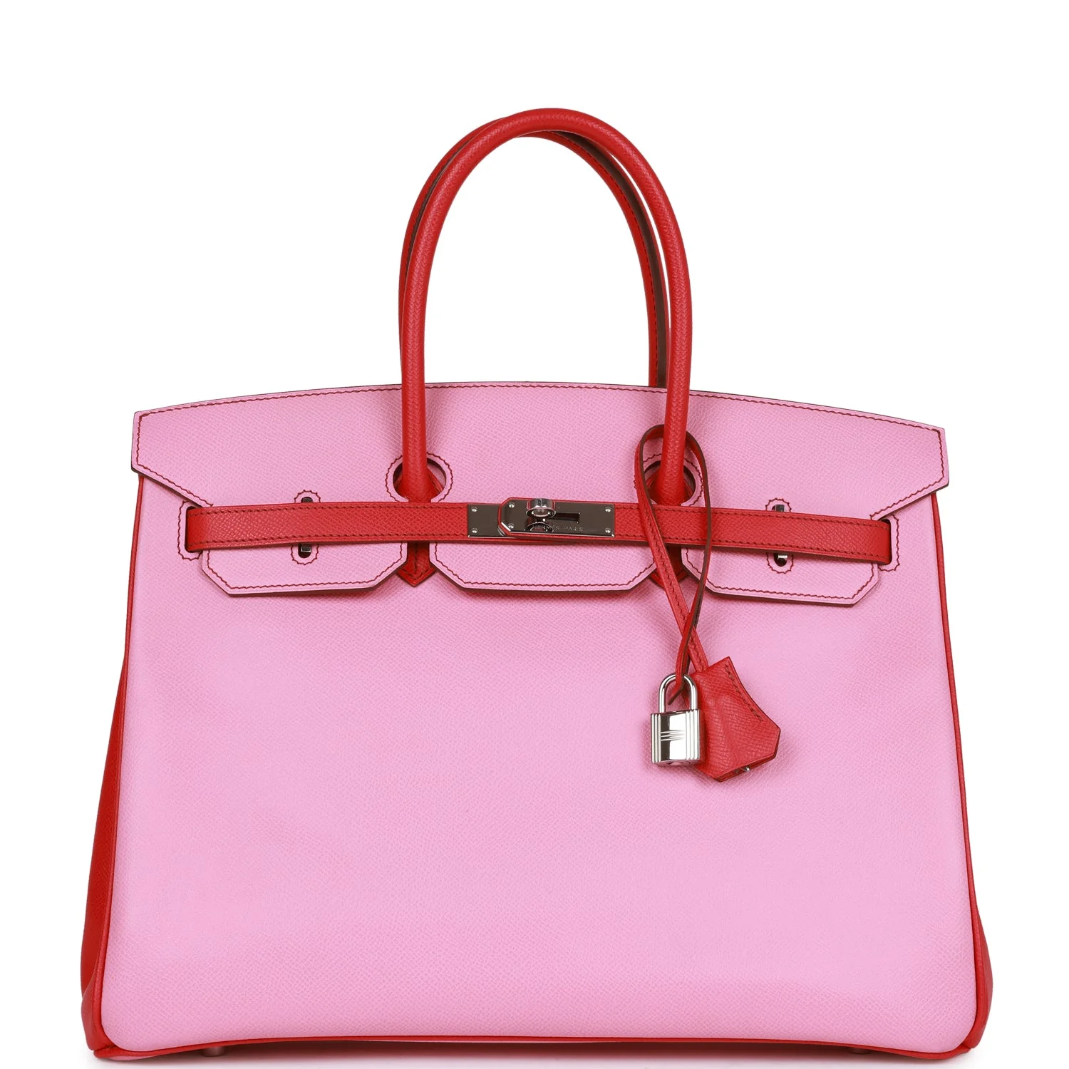 Replica Hermes Special Order Birkin 35 Bubblegum and Bougainvillea Epsom Palladium Hardware