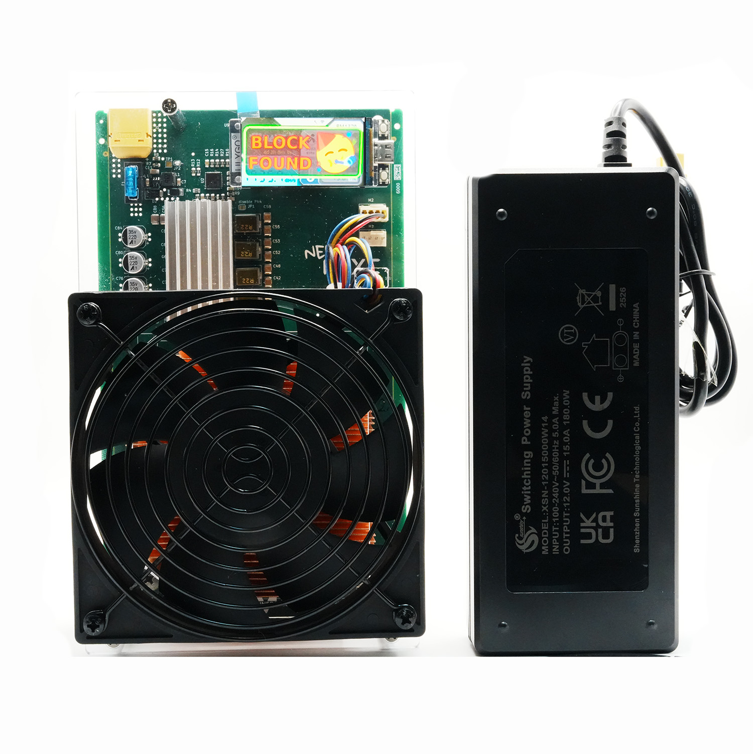 NerdHAXE 7.2TH/S Bitcoins Miner Machine 6 Picecs BM1370 Asic Chip Solo Miner 130 Watt Power Consumption SHA-256 Algorithm Quite Fan Home Use BTC Mining Machine