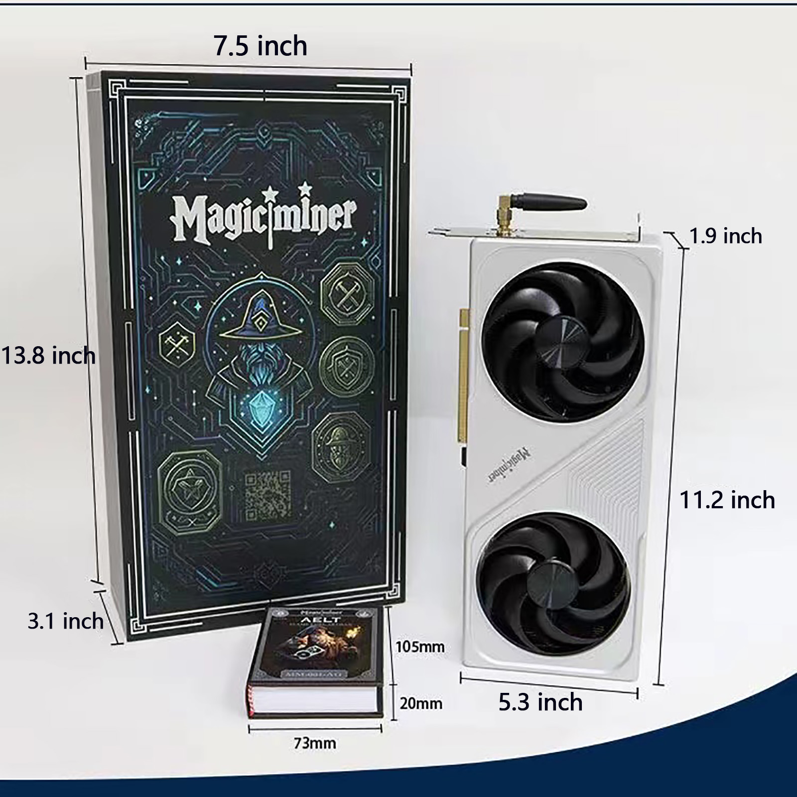 MagicMinerBG02 GPU Power Supply Port (without cable), 7TH/S Bitcoins Mining Machine, SHA-256 Algorithm Support BTC/BCH, 150W Low Power Consumption&LowNoise, RJ45 Network Port & WIFI Network Connection