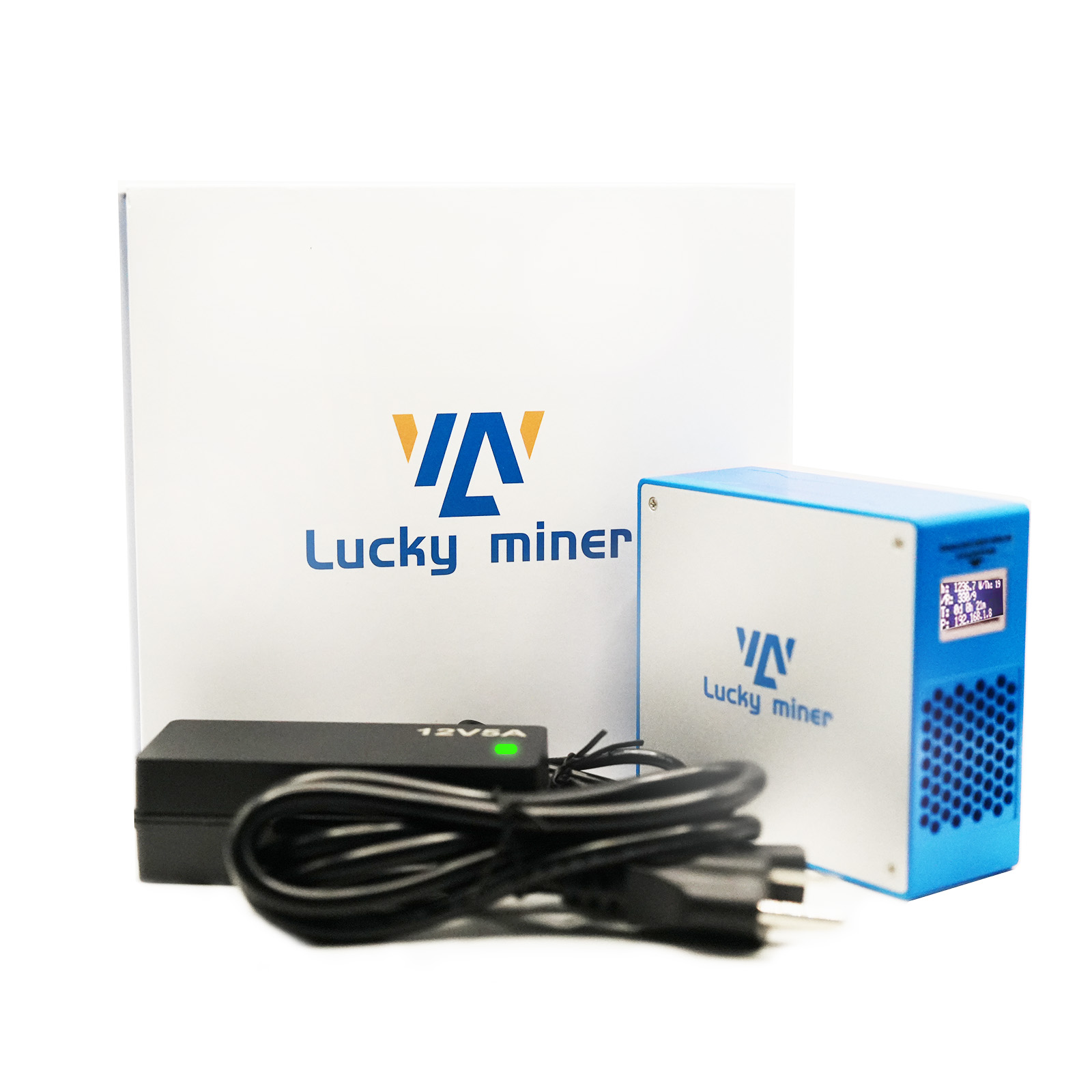 Lucky Miner LV07 MB1366 Chip Home Bitcoins Miner 1T H/S SHA-256 Algorithm Support BTC/BCH/BSV/DGB/XECSolO/PPLNS/P2P/PPS Mining Modes Compact Virtual Currency Miner for Home Use