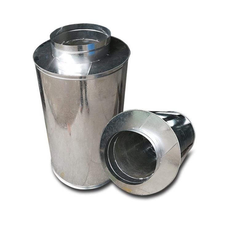 Manual Ventilation Duct Silencer Soundproof Square Exhaust Pressure Box Fan Silencer Pipe Galvanized Steel Sheet Eco-friendly