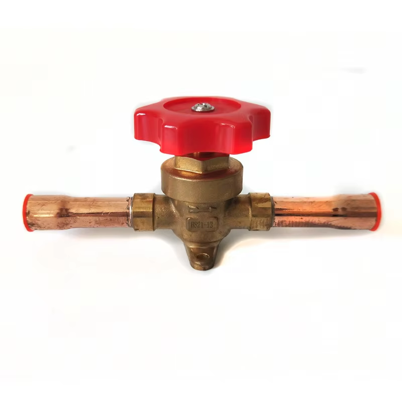 KM Type ODF Hand Valve for AC Systems Essential Welded Joint Made Brass for Central Air Conditioning Cold Storage Refrigeration