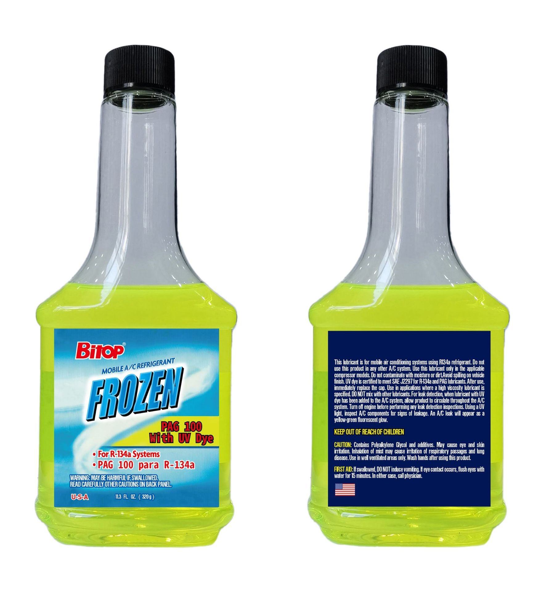 Hot Sale R134a Pag46 Uv Refrigerant Oil Plastic Manual Power Source Compressor Oil for Refrigeration Lubricant