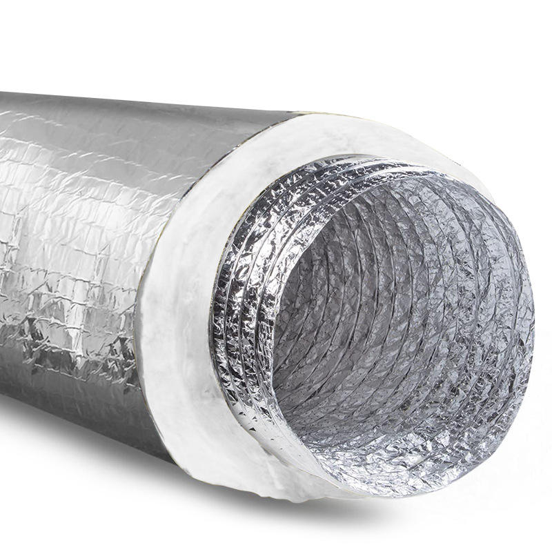 Glass Wool Aluminum Foil Insulated Duct HVAC Flexible Fiberglass Insulation Hose
