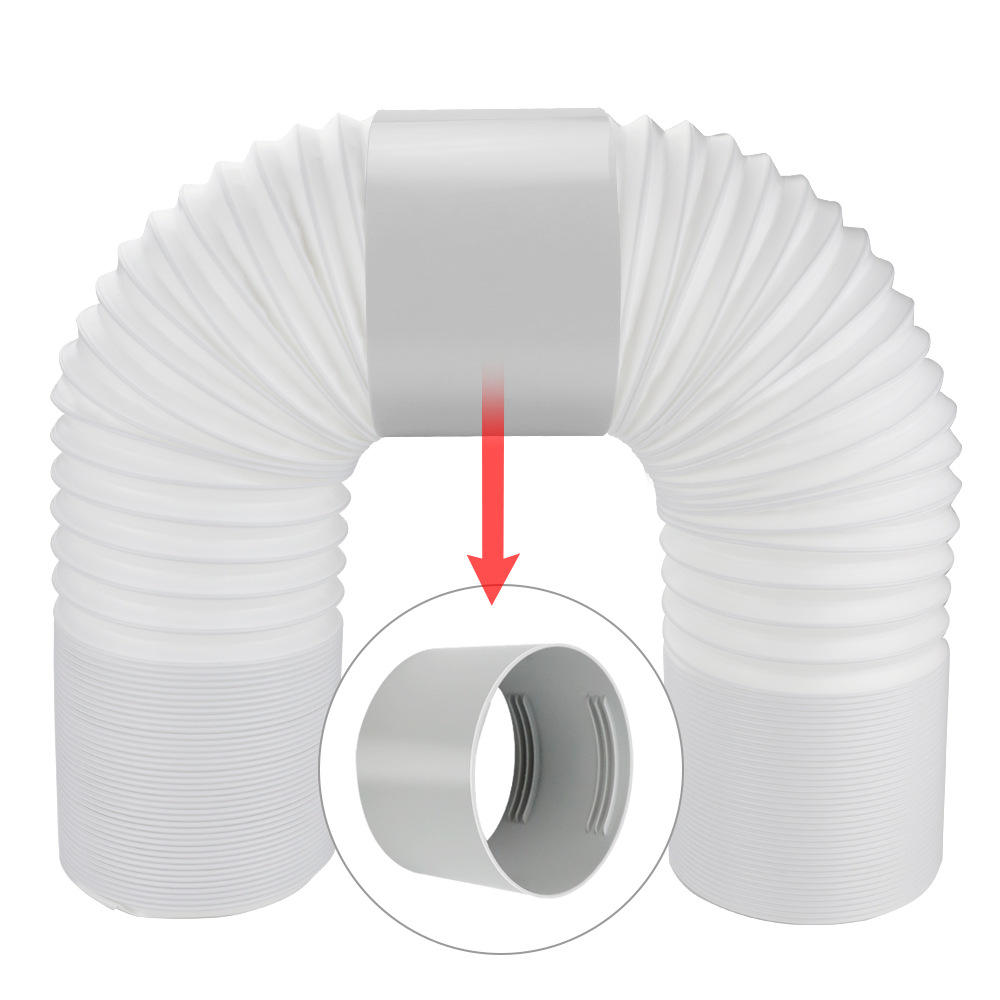 Portable Industrial Manual AC Exhaust Duct Extension ABS Threaded Vent Pipe Fitting Right Hand Air Outlet