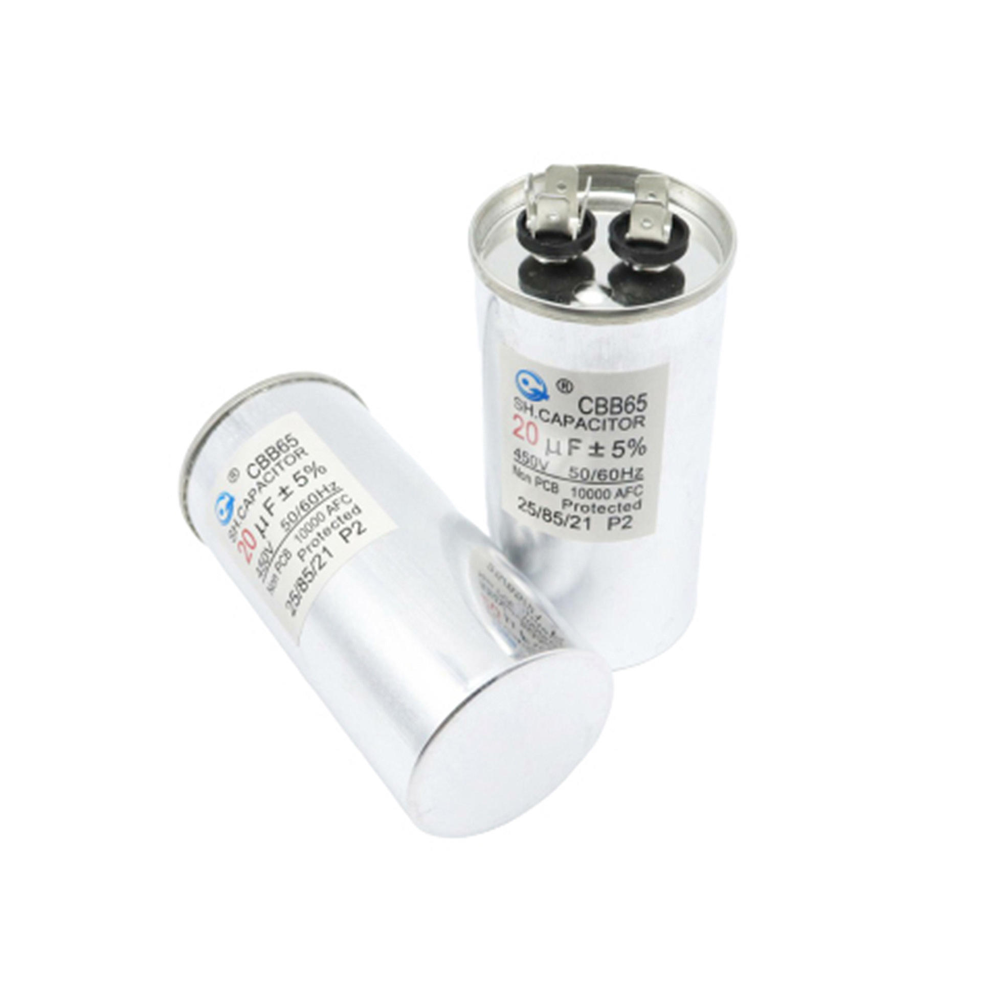 CBB65 air Conditioning Compressor Starting Capacitor 450V 10UF/15UF/20UF CBB65A-1 Aluminum Casing Explosion-proof Box in Stock