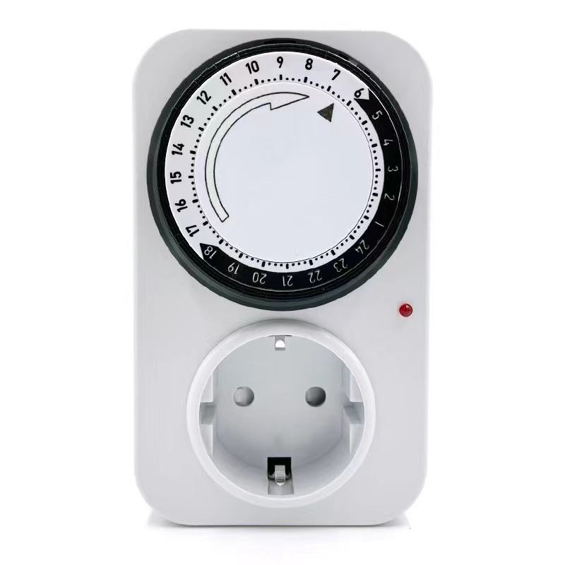 European 24-Hour Cycle Mechanical Timer Socket Automatic Power on and off Control Switch for Home Appliances