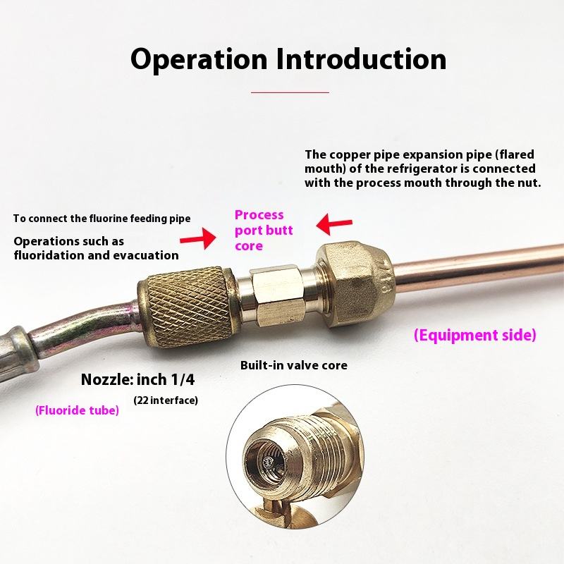Pipe Fitting Aeccess Valve Used for Refrigerator Freezer Charging Gas Easy Operation