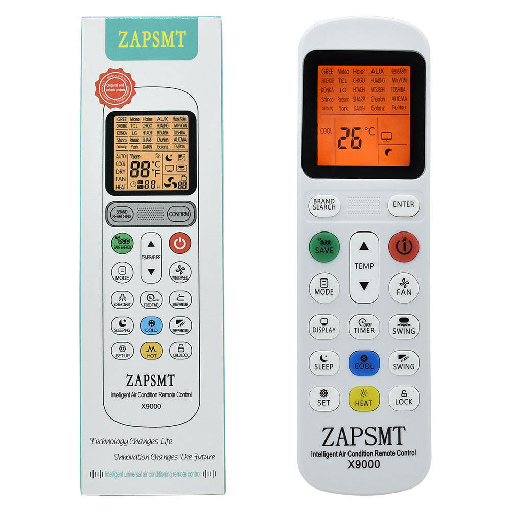 X9000 ZAPSMT Air Conditioner Remote Control for Midea Haier for and More with Quick Pairing and No Input Required
