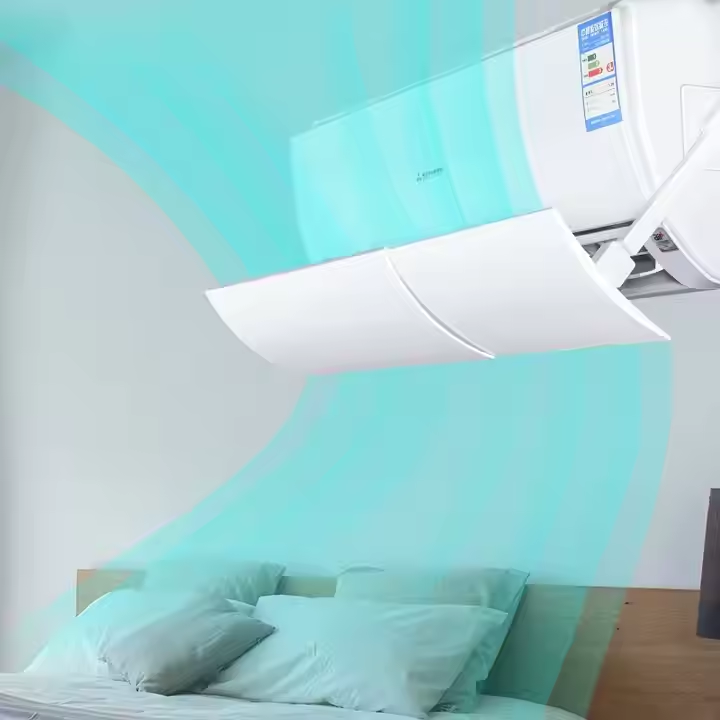 Manual Wall-Mounted Air Conditioner Wind Deflector PP Windproof Baffle for Household Plastic Protects Infants Young Children
