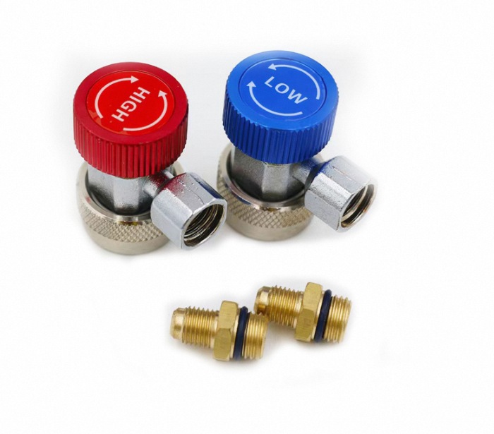 Selling Well All Over the World R134A Quick Coupler Connector Adapter High & Low Adjustable with 1/4" Male Flare