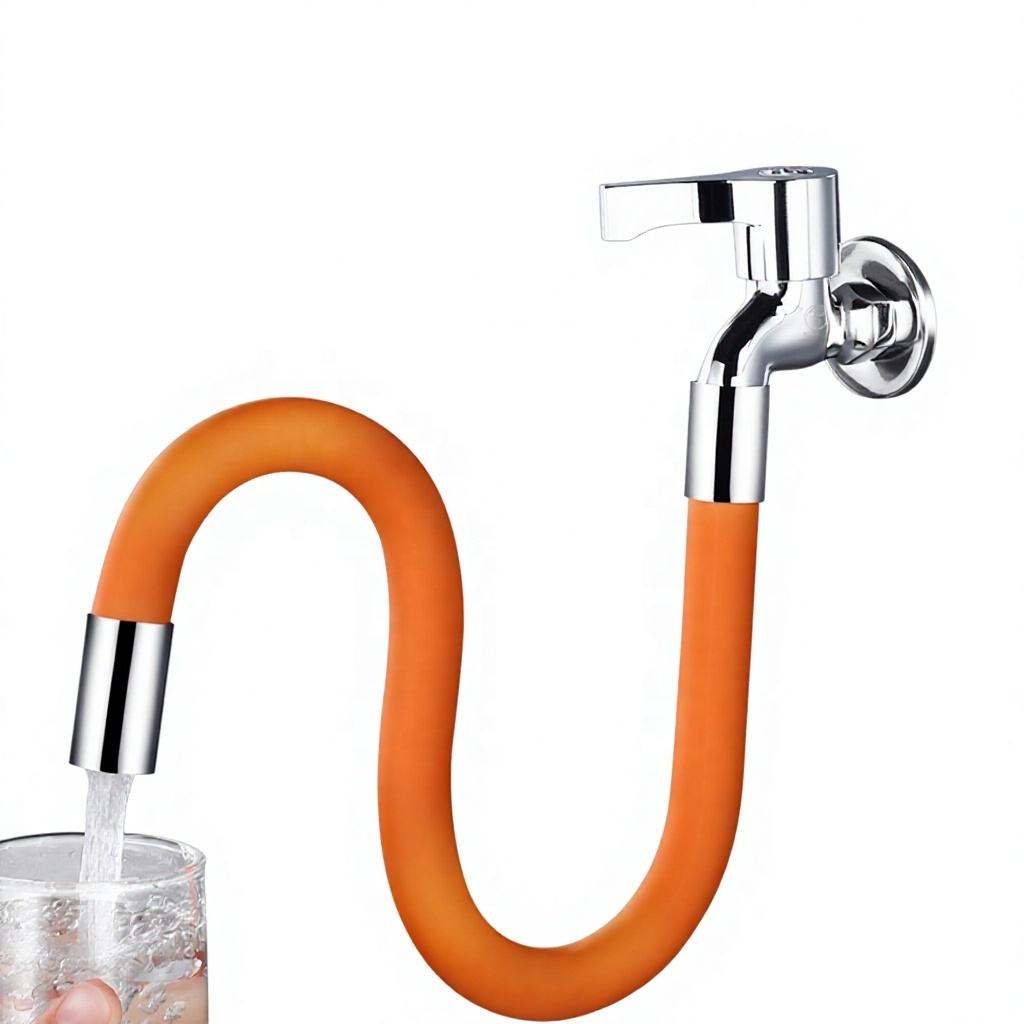 Universal ABS Faucet Extender Multi-Length Food-Grade Silicone Gooseneck Kitchen Bathroom Versatile Extension Splash-Proof
