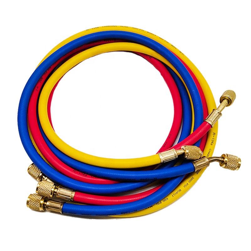 Automotive Air-Conditioning Tricolor Refrigerant Charging Hose Pure Copper Material Explosion-Proof Pressure-Resistant R134
