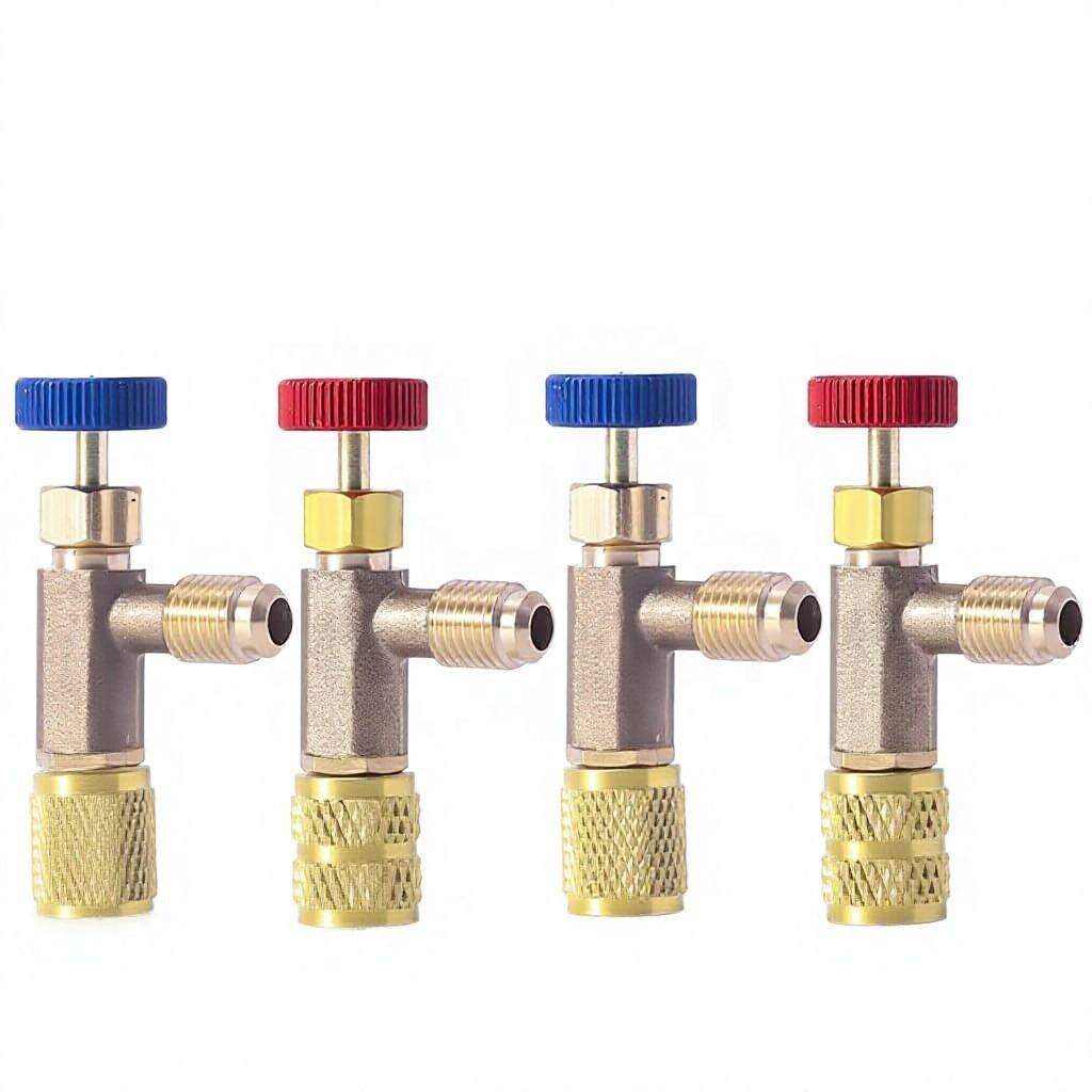 Air Conditioner Refrigerant Charging Safety Valve Red Blue R22 R410a/R32 Conversion Liquid-charge Open-type Valve Strong Sealing