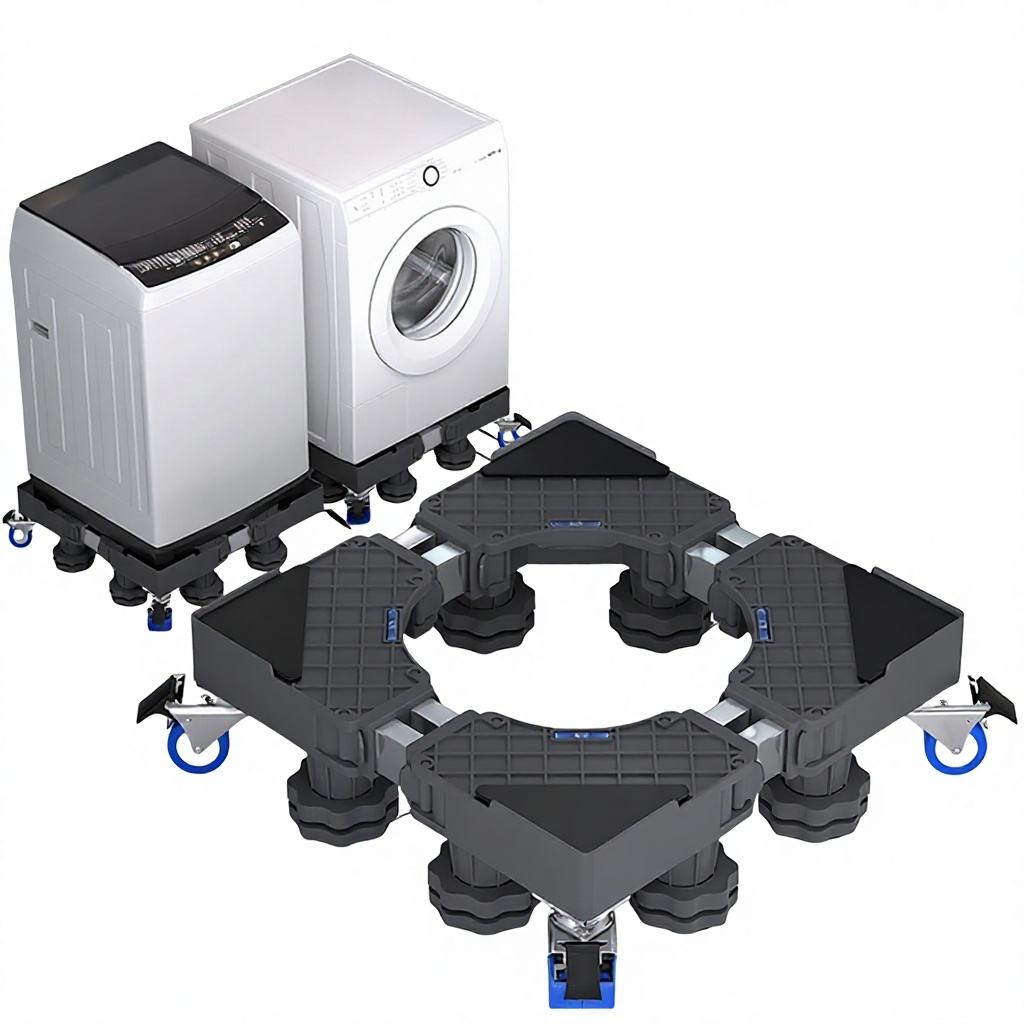 Factory-direct Plastic Washing Machine Riser Base Movable Casters Drum Agitator-compatible Universal Wheel Stand for Mini