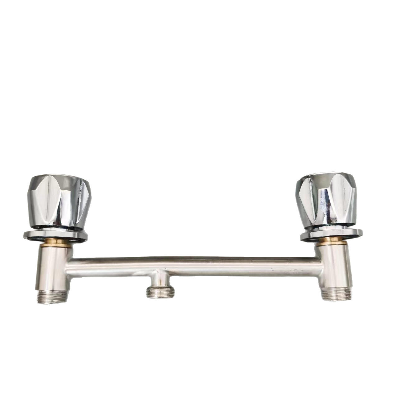 Stainless Steel Foot Bath Basin Faucet Switch Accessory with Dual-Link and All-Copper Valve Core for Foot-Washing Soaking Care