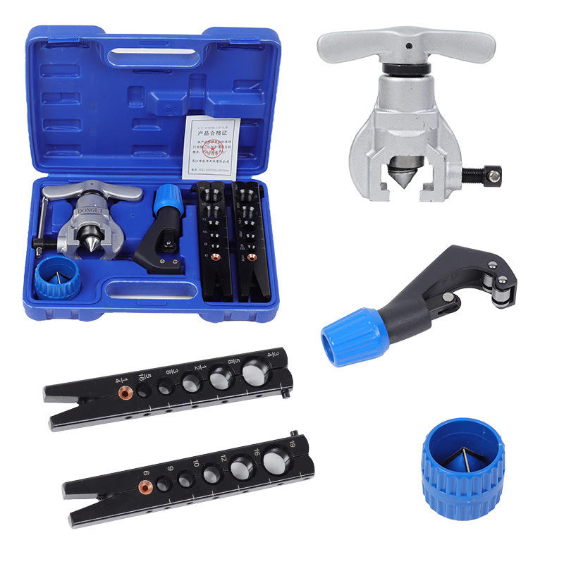 CT-808 Eccentric Flaring Tool Kit Tube Cutter Set Refrigeration Copper Pipe Flaring Tools for Air Conditioner Installation