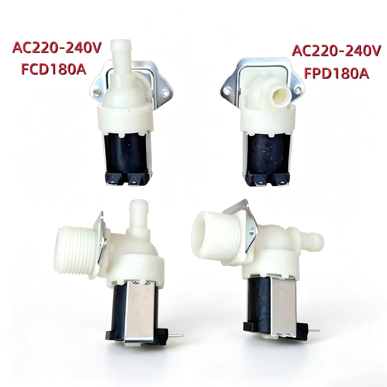 AC220-240V Washing Machine Water Inlet Solenoid Valve FCD180A FPD180A Single Inlet Water Fill Valve Washer Spare Accessories