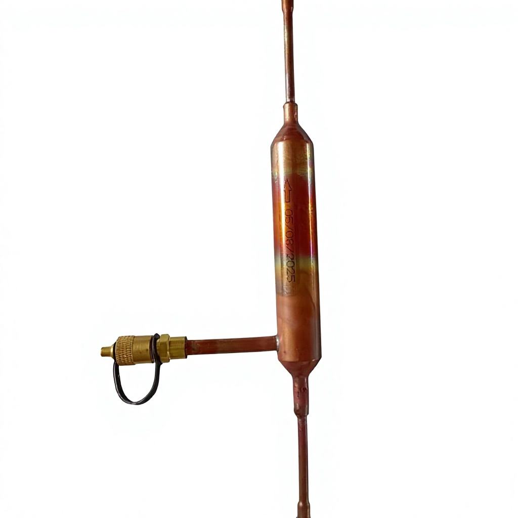 Welded Red Copper Tubular Filter Valve-Equipped High-Efficiency Drying Filter LSC Model China