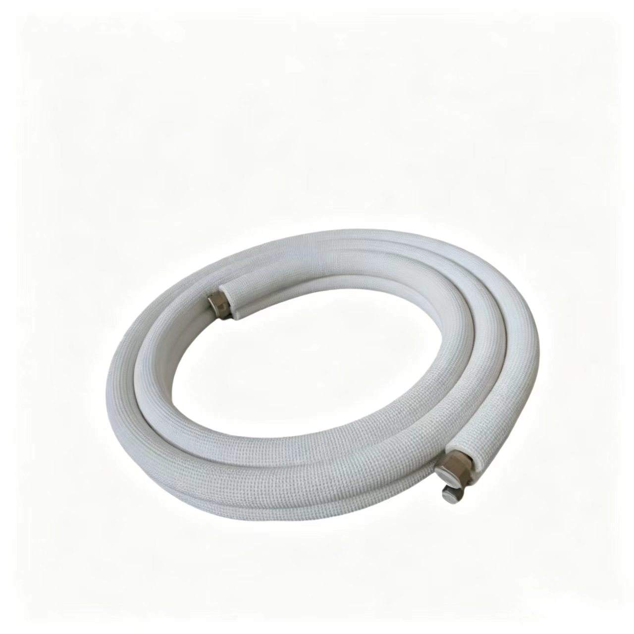 Copper-Aluminum Connecting Pipe for Air Conditioner White Embossed Insulated Tube Pre-made AC Refrigerant Line for Installation