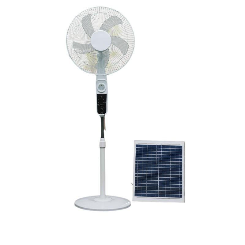 16 Inch Solar Standing Fan HM-199, Remote Control Emergency Floor Fan with Solar Panel for Indoor Outdoor