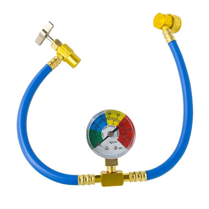 R134a Quick Charging Tool, Air Conditioning Repair Charging Hose with Pressure Gauge