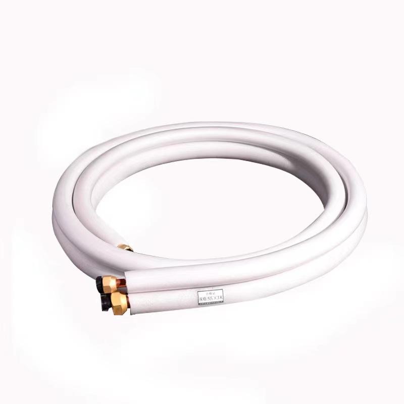 Air Conditioning Copper-Aluminum Connecting Pipe, Insulated Preformed Tube for 1P-2P Air Conditioner, Pre-flared Fittings