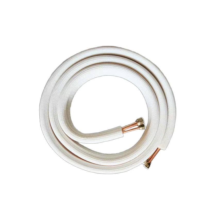 Air Conditioner Copper-Aluminum Connecting Pipe, White Insulated Tube with Brass Nuts, Custom Length for R22 Aircon 1P-2P