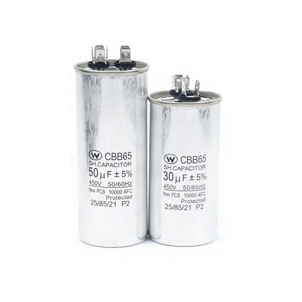CBB65 Air Conditioner Compressor Run Capacitor 450V, Aluminum Shell Motor Starting Capacitor 20-55μF