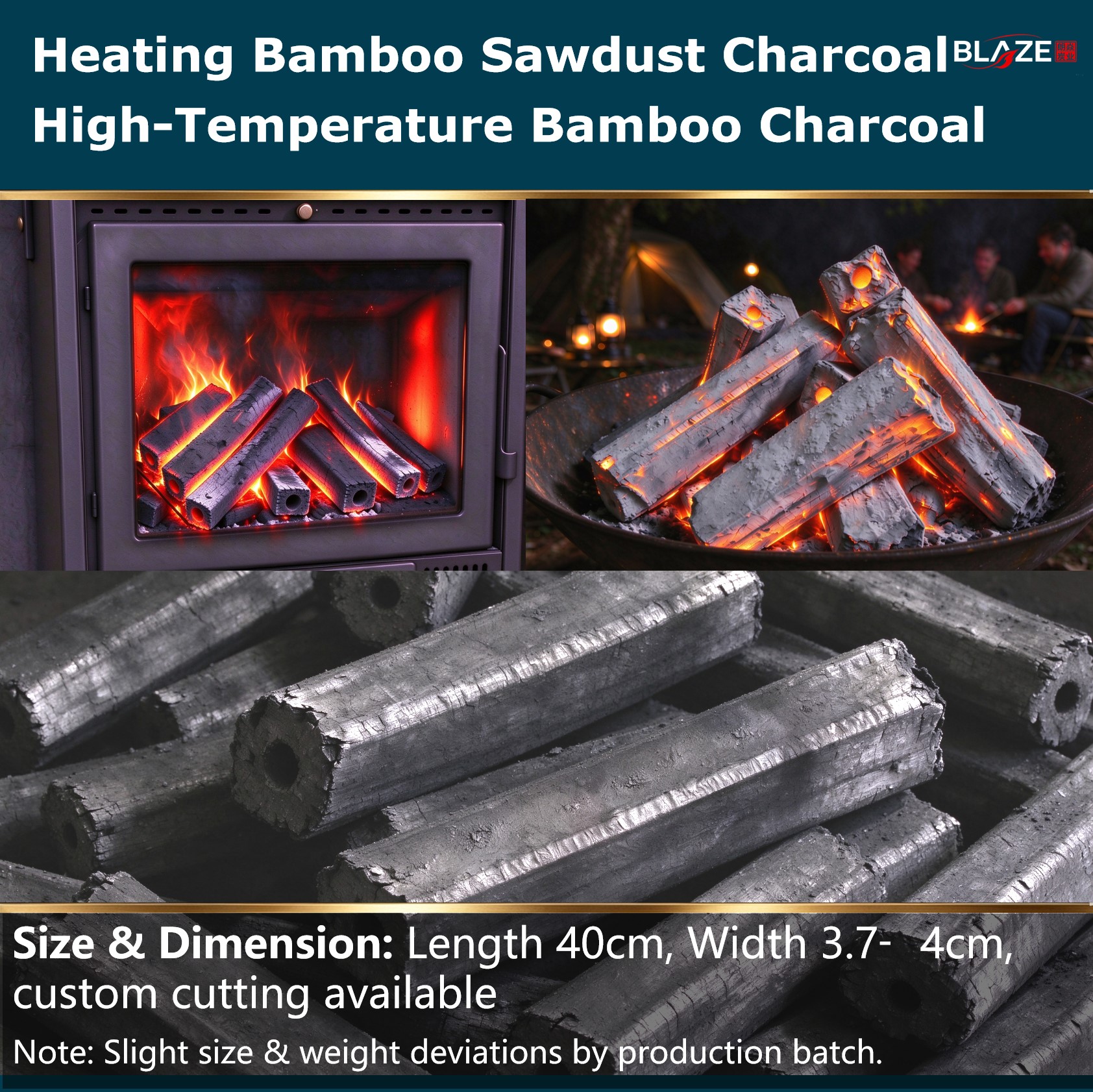 Heating Bamboo Sawdust Charcoal  High-Temperature Bamboo Charcoal Level A