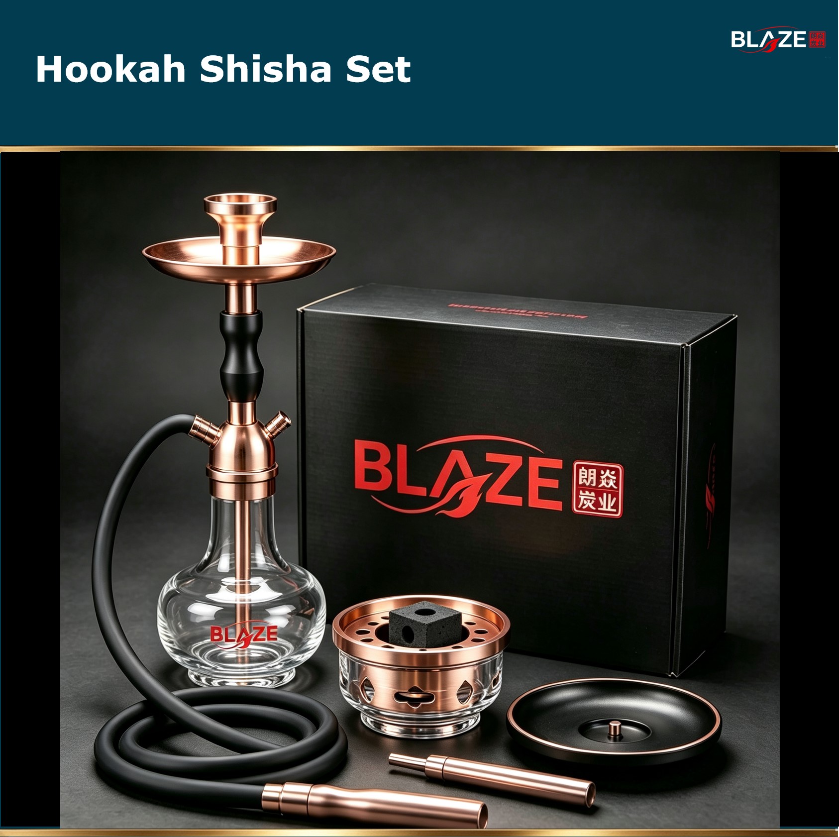 Hand Grenade Classic 304 Stainless Steel Hookah Set Colorful Metal Upper Assembly Glass Base Gift Box Display for Lounge Bar