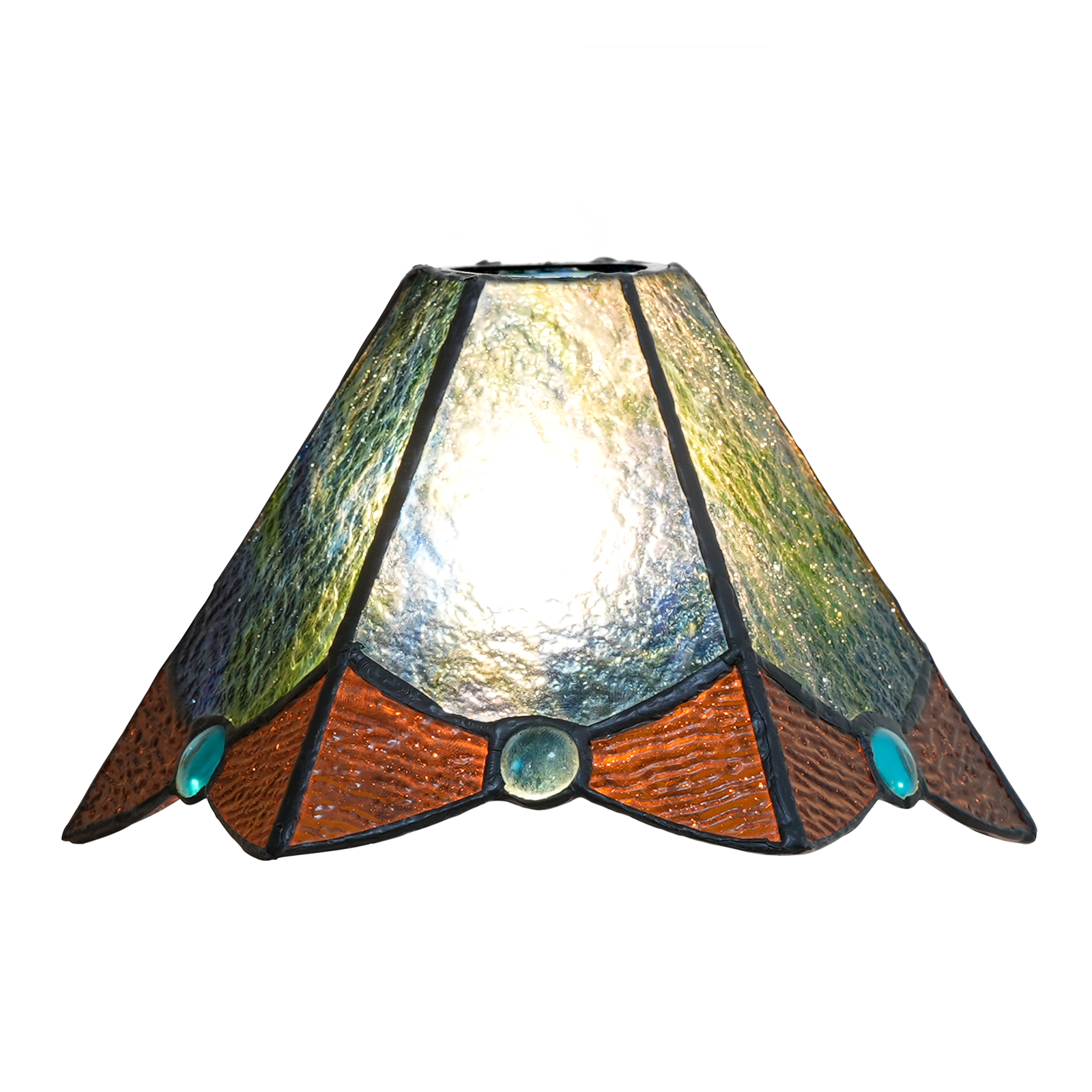 Blivuself Tiffany Lampshade Large Opening Stained Glass Lamp Shade Handmade Art Decor Vintage Lampshades for Living Room Bedroom Restaurant, OFL026