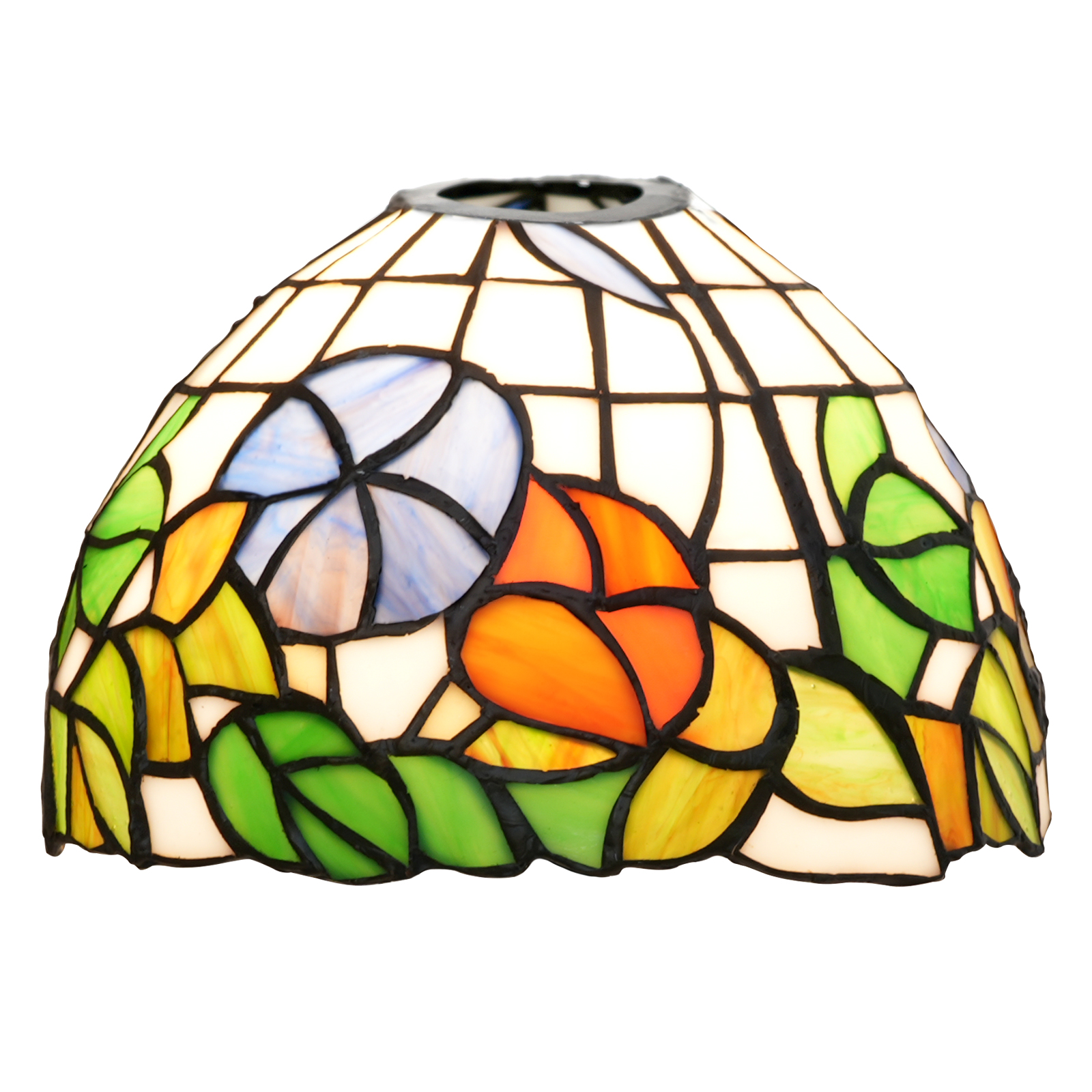 Blivuself Tiffany Lampshade Morning Glory Large Opening Stained Glass Lamp Shade Handmade Art Decor Vintage Lampshades for Living Room Bedroom Restaurant, OFL028