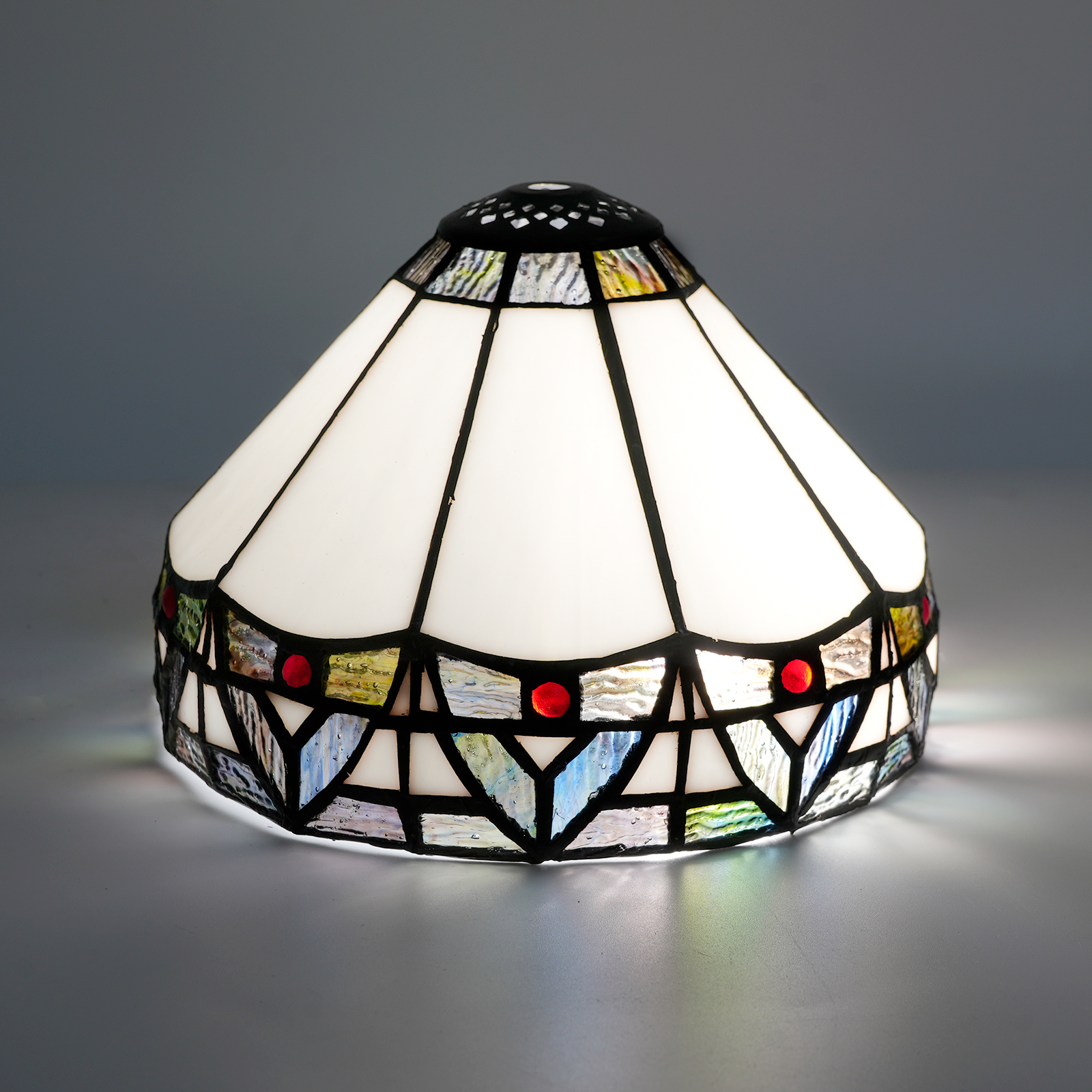 Blivuself Tiffany Lamp Shade 8 inch Roman Style Stained Glass Lamp Shade Handmade Vintage Art Decor Small Opening Lampshades for Living Room Bedroom Restaurant, ZB6131X
